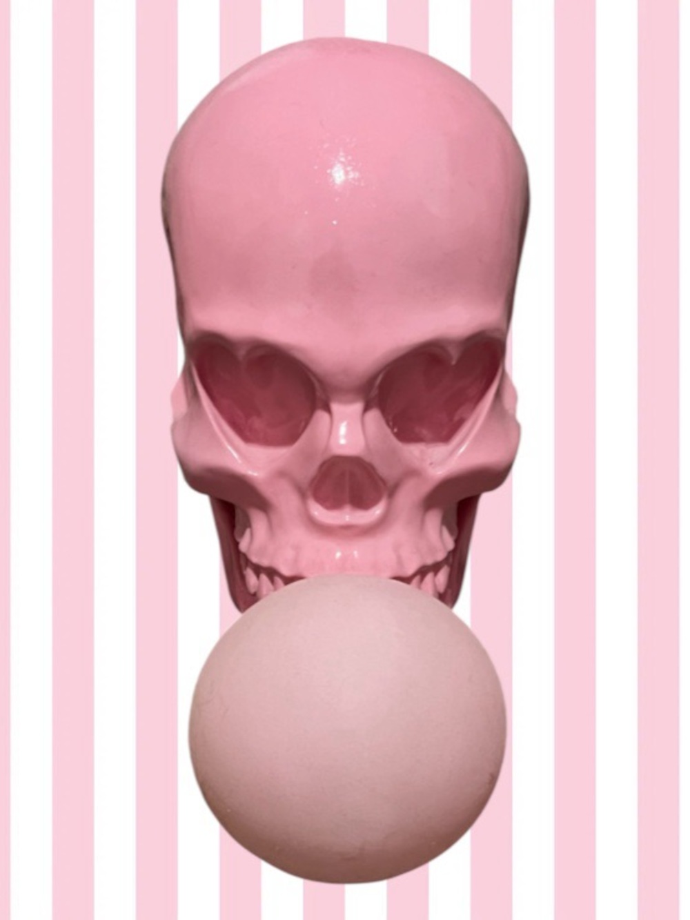 Pink Decorative Skull Accent with Bubble - Home Accents